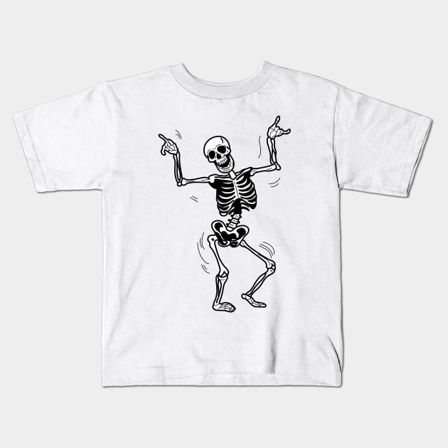 dancing skeleton Kids T-Shirt by StickerMainia